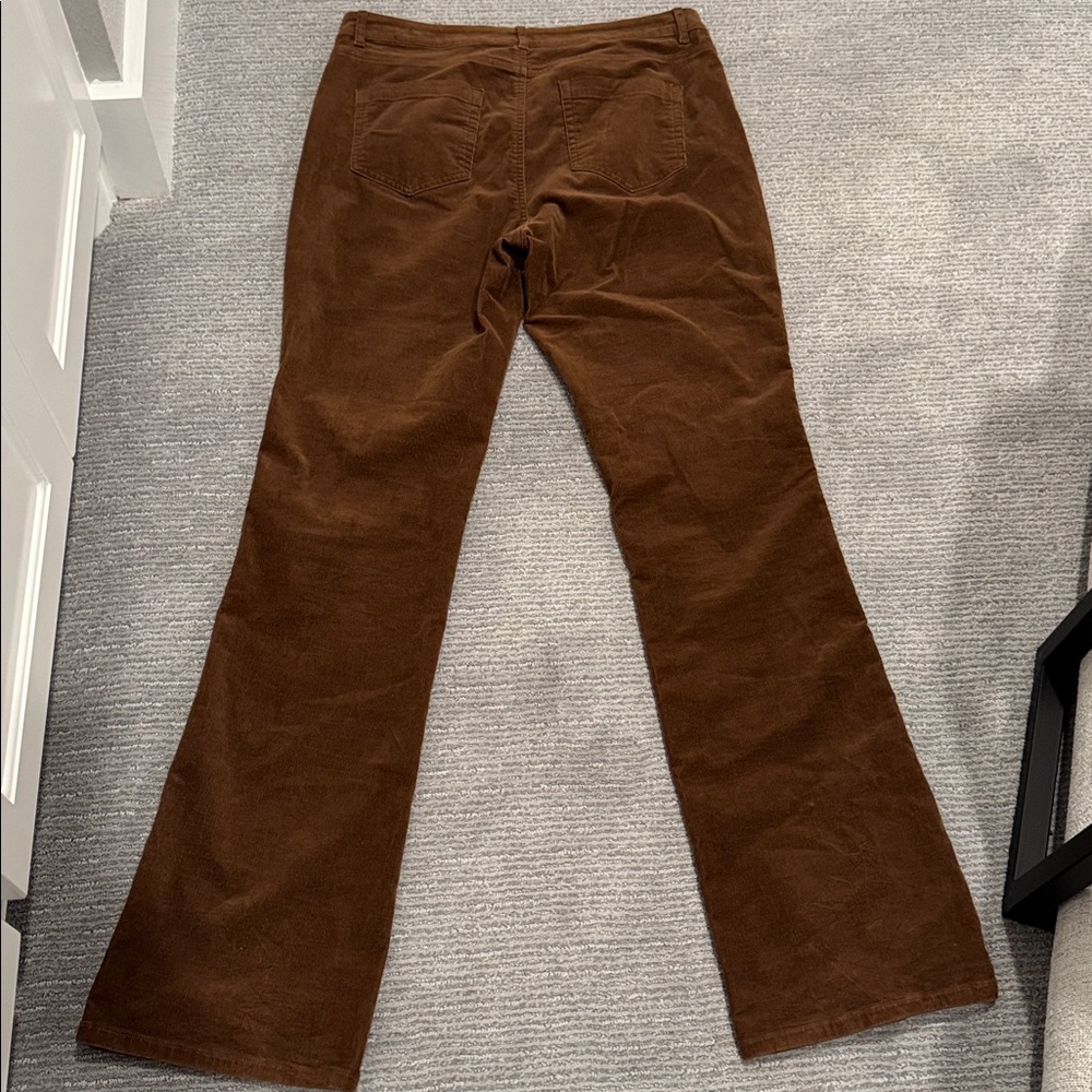 Jjill Women’s 12 Tall Brown Corduroy High Rise Straight Leg Soft Cotton Blend - Picture 10 of 15